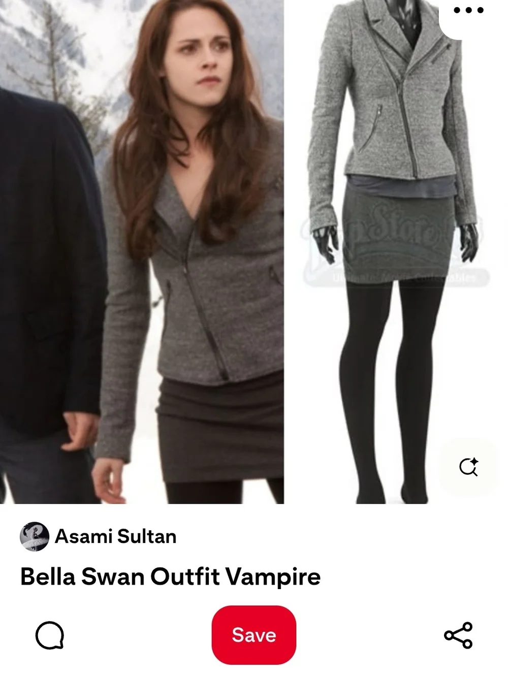 L'AGENCE Gray Wool-Blend Trench Moto Jacket Bella Swan Breaking Dawn part 2 - Picture 6 of 7
